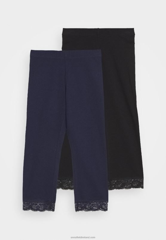Z62T653 Women Anna Field 2 Pack Leggings Trousers Dark Blue/Black - Image 5