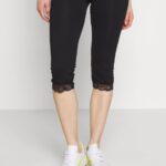 Z62T655 Women Anna Field Capri Leggings With Lace Leggings Trousers Black