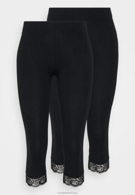 Z62T656 Women Anna Field 2 Pack Leggings Trousers Black