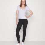 Z62T657 Women Anna Field 2 Pack Leggings Trousers Black/Dark Blue