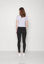 Z62T657 Women Anna Field 2 Pack Leggings Trousers Black/Dark Blue - Image 3