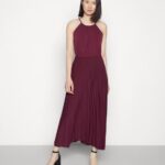 Z62T65 Women Anna Field Cocktail Dress Party Dress Dark Red