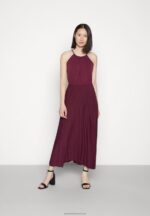 Z62T65 Women Anna Field Cocktail Dress Party Dress Dark Red