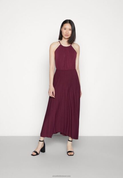 Z62T65 Women Anna Field Cocktail Dress Party Dress Dark Red
