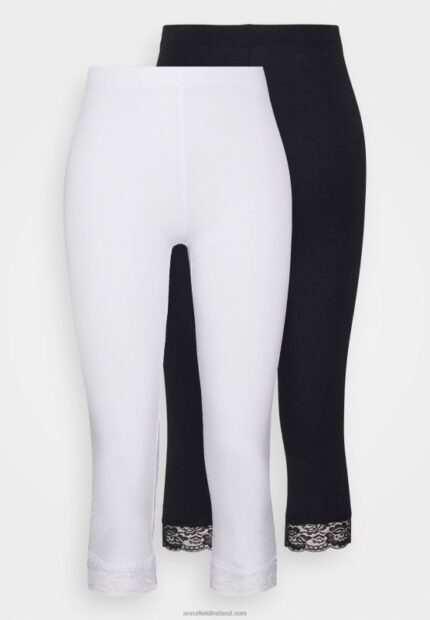 Z62T661 Women Anna Field 2 Pack Leggings Trousers Black/White
