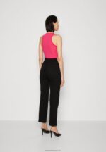 Z62T665 Women Anna Field Straight Leg Jeans Black Denim - Image 3