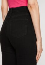Z62T665 Women Anna Field Straight Leg Jeans Black Denim - Image 4