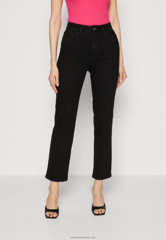 z62t665_women_anna_field_straight_leg_jeans_black_denim.jpg Z62T665 Women Anna Field Straight Leg Jeans Black Denim - Image 1