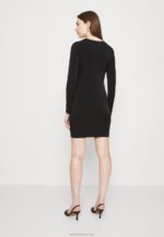 Z62T66 Women Anna Field Jersey Dress Black - Image 3