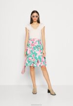 Z62T68 Women Anna Field Denim Dress White/Green/Pink - Image 2