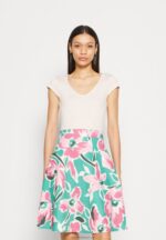 Z62T68 Women Anna Field Denim Dress White/Green/Pink