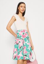 Z62T68 Women Anna Field Denim Dress White/Green/Pink - Image 4