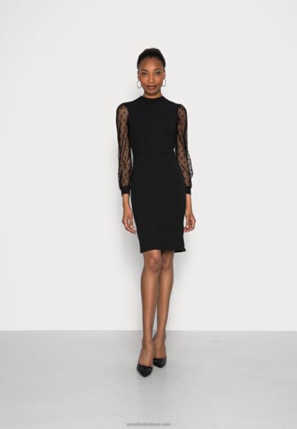 Z62T70 Women Anna Field Cocktail Dress Party Dress Black