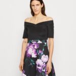 Z62T71 Women Anna Field Cocktail Dress Party Dress Black/Purple
