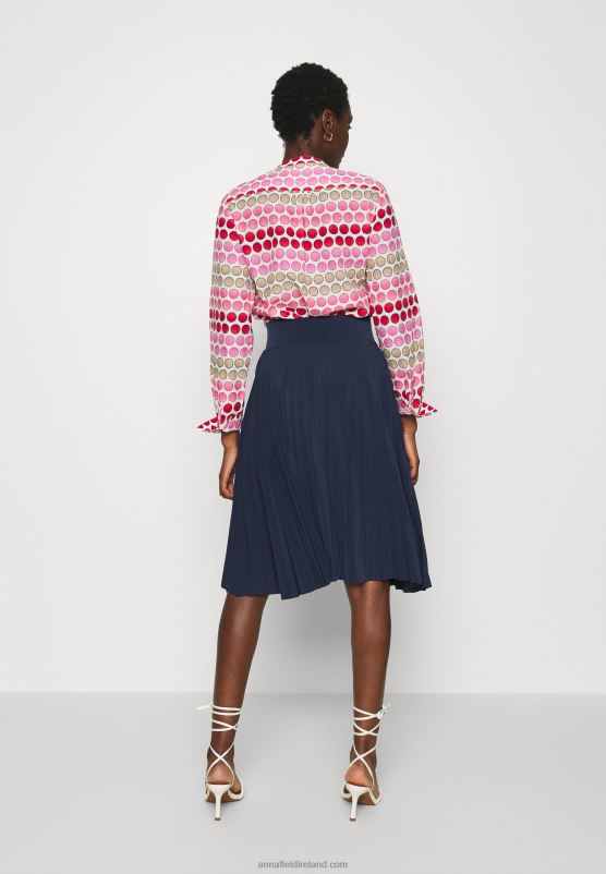 Z62T774 Women Anna Field Plisse A-Line Mini Skirt A-Line Skirt Maritime Blue - Image 3