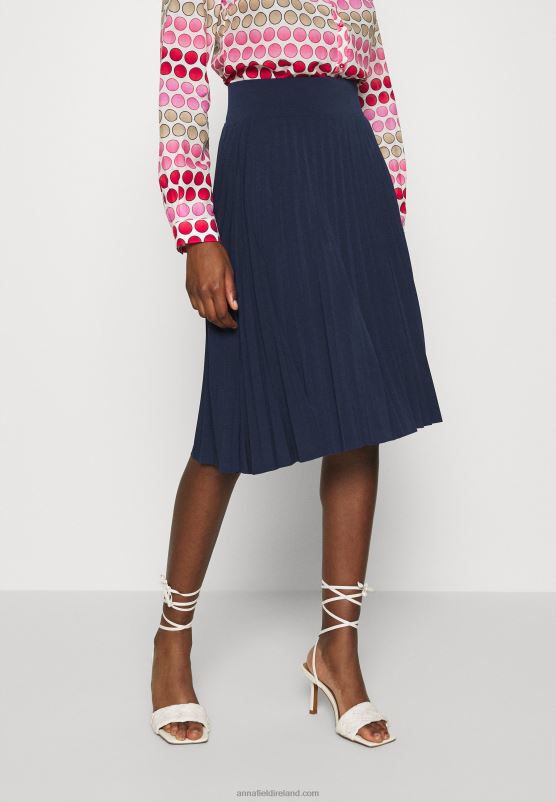Z62T774 Women Anna Field Plisse A-Line Mini Skirt A-Line Skirt Maritime Blue - Image 1