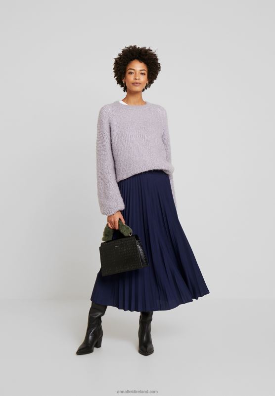 Z62T783 Women Anna Field Plisse A-Line Midi Skirt A-Line Skirt Maritime Blue - Image 2