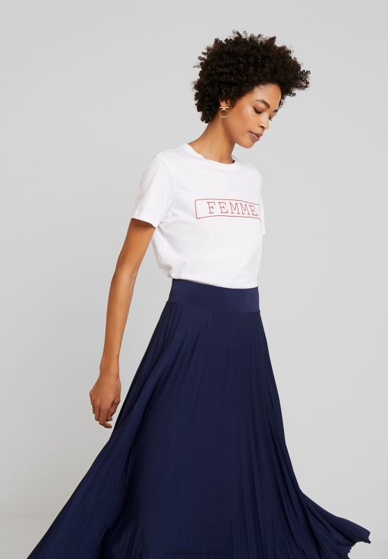 Z62T783 Women Anna Field Plisse A-Line Midi Skirt A-Line Skirt Maritime Blue - Image 4