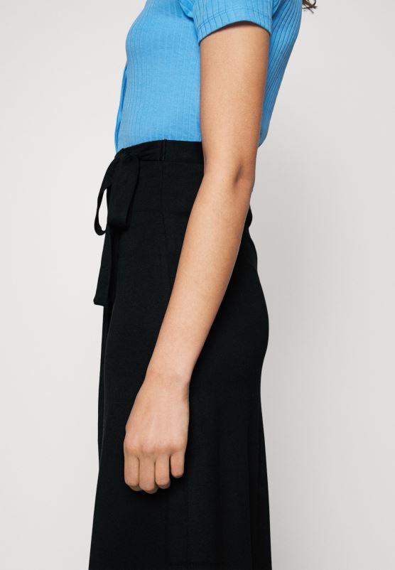 Z62T787 Women Anna Field Basic Wrap Over Midi Skirt A-Line Skirt Black - Image 7