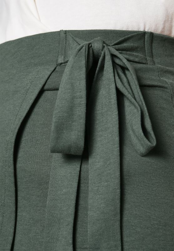 Z62T789 Women Anna Field Basic Wrap Over Midi Skirt A-Line Skirt Light Green - Image 7