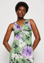Z62T78 Women Anna Field Jersey Dress Green/Purple/White - Image 4