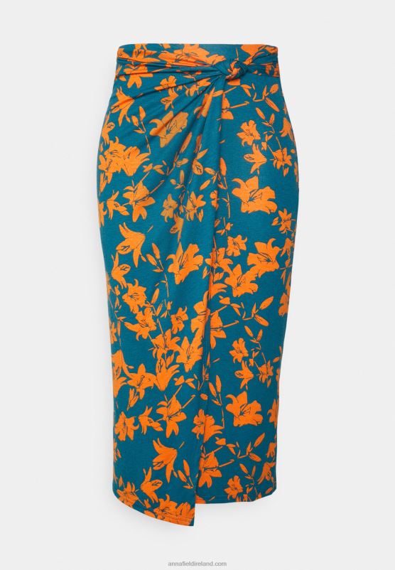 z62t795_women_anna_field_pencil_skirt_blue.jpg Z62T795 Women Anna Field Pencil Skirt Blue - Image 1