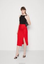 Z62T809 Women Anna Field Pencil Skirt Red - Image 2