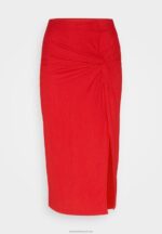 Z62T809 Women Anna Field Pencil Skirt Red - Image 5