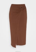Z62T814 Women Anna Field Wrap Skirt Dark Brown - Image 5