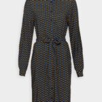 Z62T81 Women Anna Field Shirt Dress Blue/Yellow