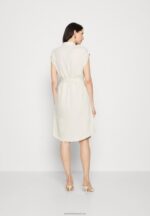 Z62T82 Women Anna Field Shirt Dress Beige - Image 3