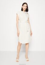 Z62T82 Women Anna Field Shirt Dress Beige - Image 4
