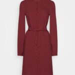 Z62T84 Women Anna Field Shirt Dress Dark Red