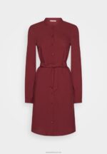 Z62T84 Women Anna Field Shirt Dress Dark Red