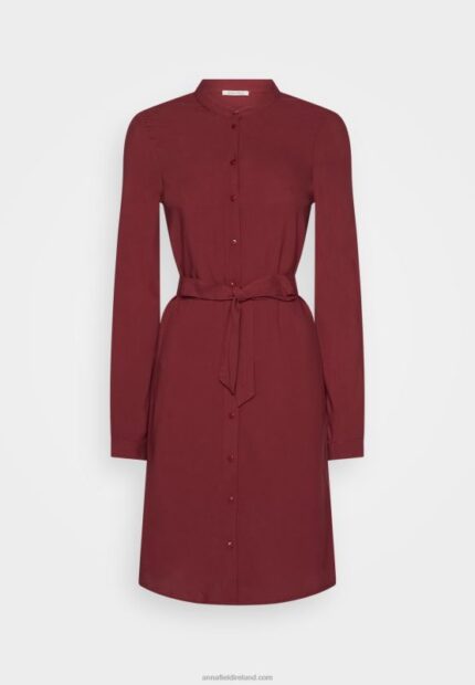 Z62T84 Women Anna Field Shirt Dress Dark Red