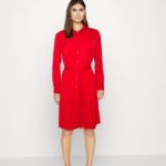 Z62T85 Women Anna Field Shirt Dress Dark Red