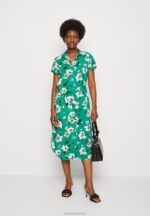 Z62T89 Women Anna Field Shirt Dress Green/Pink - Image 2