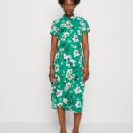 Z62T89 Women Anna Field Shirt Dress Green/Pink