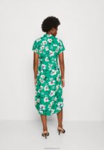 Z62T89 Women Anna Field Shirt Dress Green/Pink - Image 3
