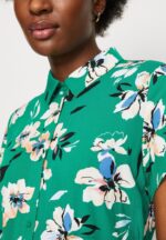 Z62T89 Women Anna Field Shirt Dress Green/Pink - Image 6