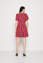 Z62T90 Women Anna Field Shirt Dress Pink/Orange - Image 3