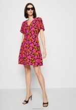 Z62T90 Women Anna Field Shirt Dress Pink/Orange - Image 4