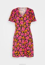 Z62T90 Women Anna Field Shirt Dress Pink/Orange - Image 5