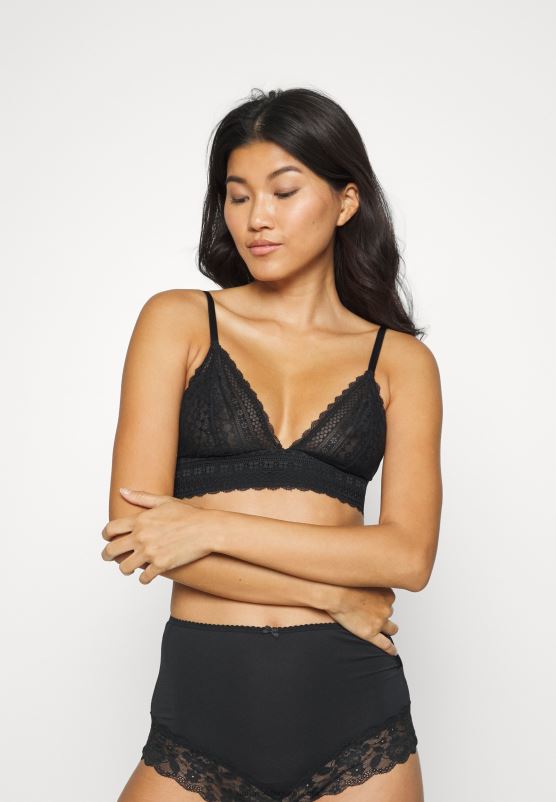 Z62T914 Women Anna Field 2Pp Greer Lace Bralette Triangle Bra Black - Image 2