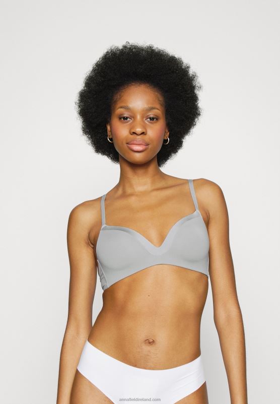 Z62T915 Women Anna Field Edison 2 Pack Non Wired T-Shirt Bra White/Grey - Image 5