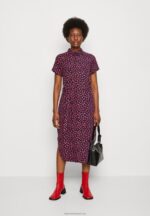 Z62T91 Women Anna Field Shirt Dress Dark Blue/Red - Image 2