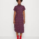 Z62T91 Women Anna Field Shirt Dress Dark Blue/Red