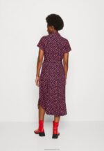 Z62T91 Women Anna Field Shirt Dress Dark Blue/Red - Image 3