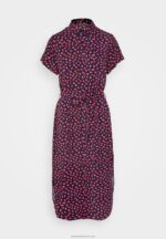 Z62T91 Women Anna Field Shirt Dress Dark Blue/Red - Image 5