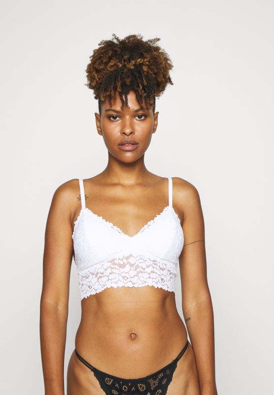Z62T921 Women Anna Field Stella 2Pp Triangle Bralette Triangle Bra White - Image 3